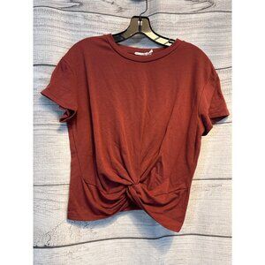 Lush Rust Knot Front Short Sleeve T-Shirt M